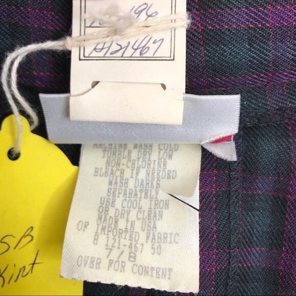 That's Me Vintage Deadstock Plaid Skirt Purple Green Black Women's Size 7/8 - Picture 15 of 16